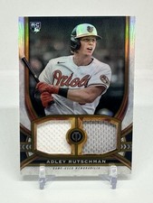 2023 TOPPS TRIBUTE DUAL RELICS ADLEY RUTSCHMAN YELLOW REFRACTOR /75 SSP PATCH