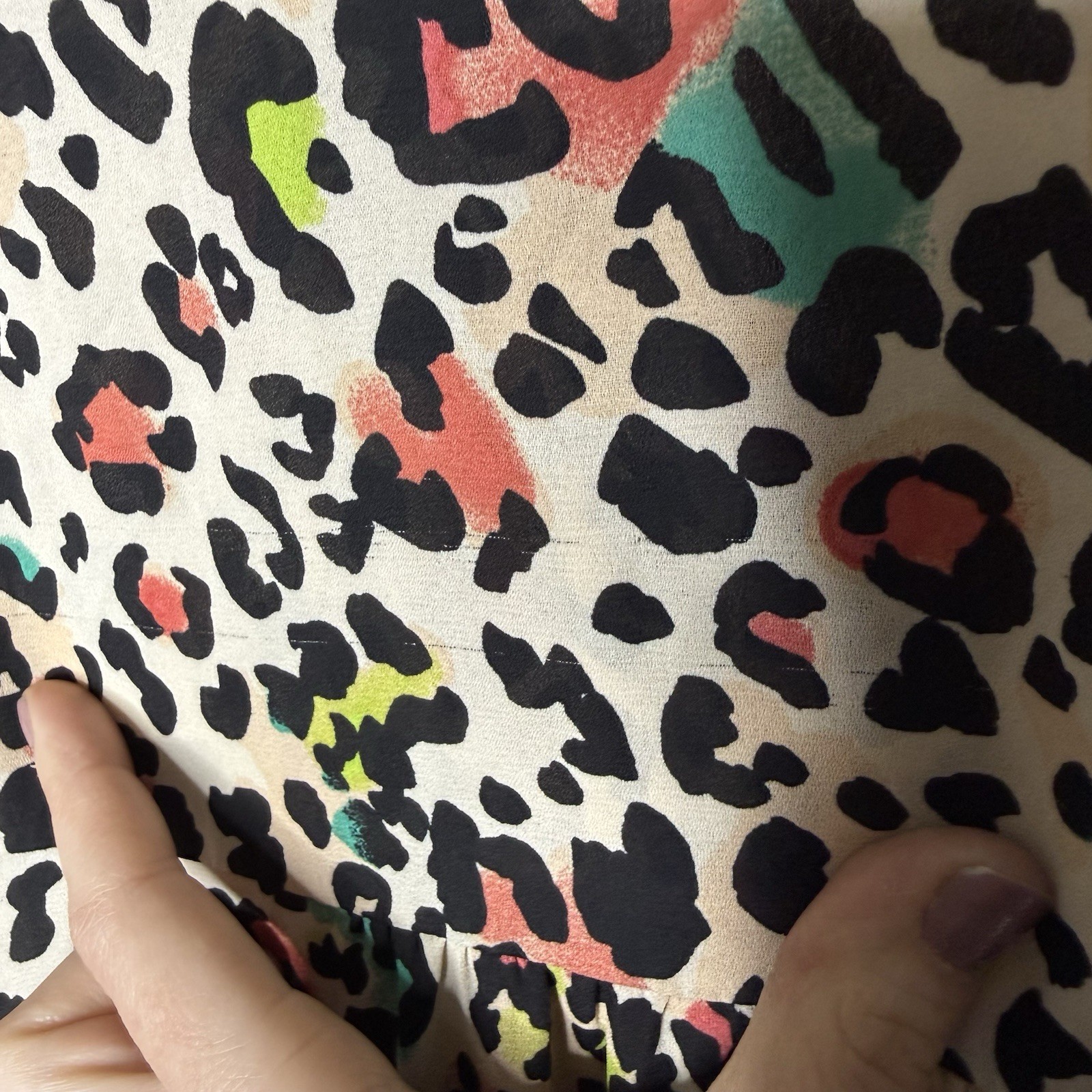 Torrid Georgette Split Neck Colorful Leopard Blou… - image 7