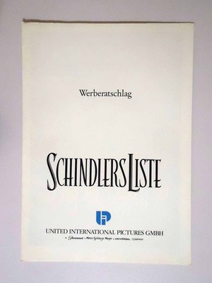 Schindlers Liste - Liam Neeson - Ben Kingsley - Ralph Fiennes - Werberatschlag
