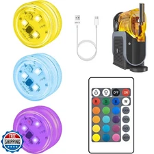 JUSONEY 3-Pack Rechargeable LED Capsule Lights for Ninja Slushi FS301/FS300, 