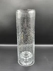 Blenko Glass Clear Crackle 12" Hurricane Chimney Shade & 2" Candle Puck #990A