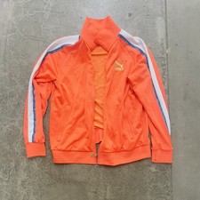 Puma T7 Track  68 Mens Full Zip Track Jacket Orange Gold Logo Size XL