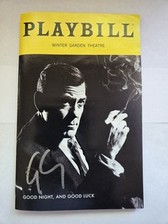George Clooney Signed Playbill Good Luck and Good Night 100 Authentic
