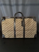 Christian Dior Trotter Canvas Boston Bag Brown Auth Vintage 