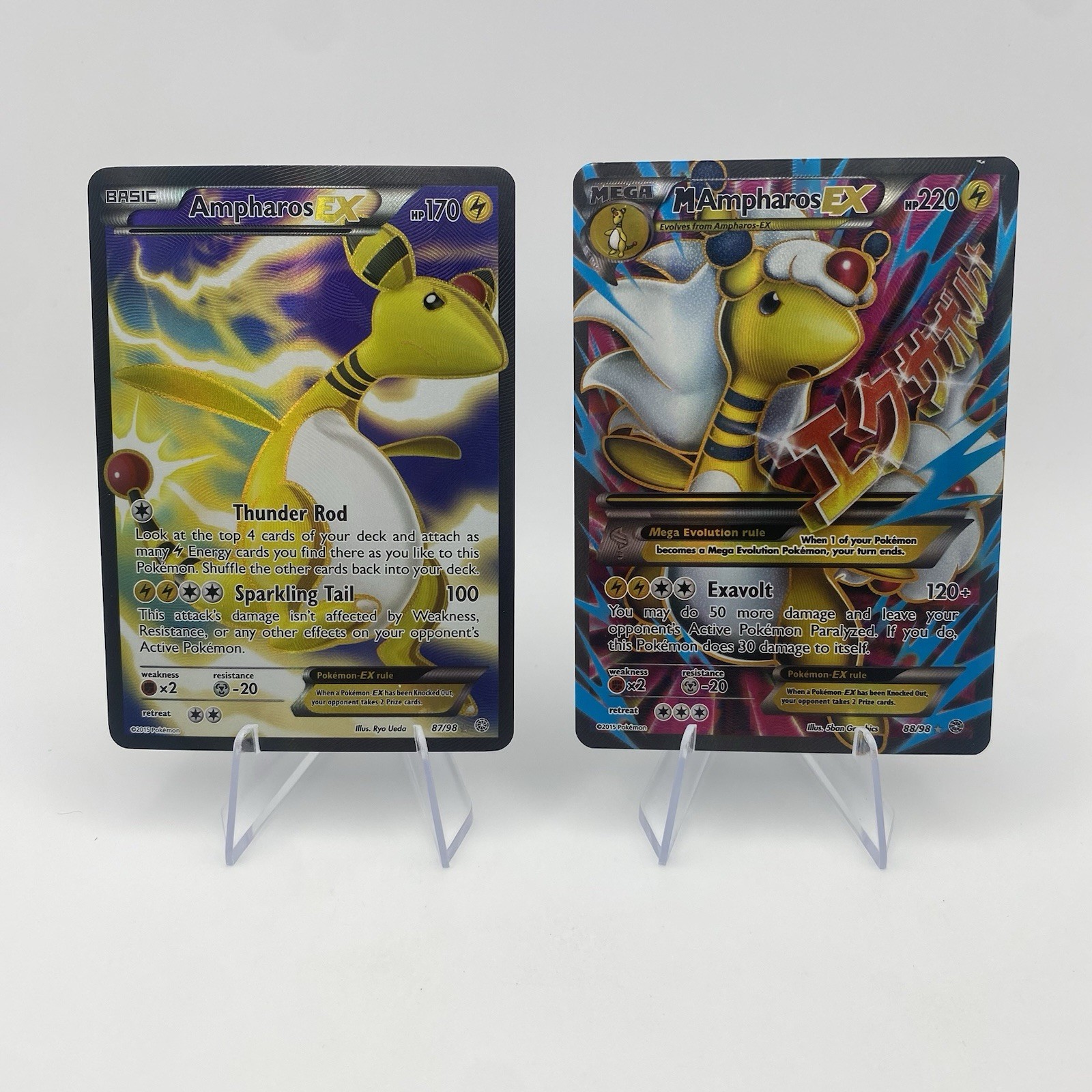 Ampharos EX, Mega M Ampharos EX, Full Art, Pokémon Cards (READ DESCRIPTION)
