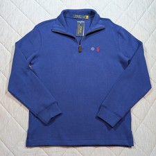 Polo Ralph Lauren Half-Zip Pullover Sweater Mens Small Pony Mock Neck Blue