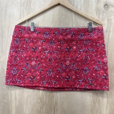 Abercrombie  Fitch Y2K Micro Mini Skirt Preppy 10 Red Floral Quilted Retro