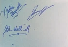 John Helliwell Justin Hayward Jeremy Spencer autographs signed 8"x12" card