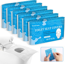 Toilet Seat Covers 60 Pack, Flushable Water Soluble, Biodegradable
