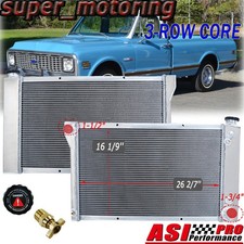 3-row Aluminum Radiator For 1967-1972 Chevy Ck C10 C20 C30 Pickup Truck