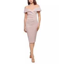Xscape Women's Off-the-Shoulder Sheath Dress, Blush Pink Size 16