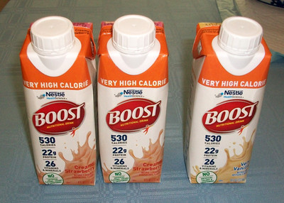 3 BOOST Very High Calorie Nutritional Drink, Strawberry & Vanilla  (Exp 7-2026)
