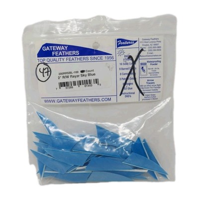 47 Count Gateway Feathers 2'' Right Wing: Rayzr Sky Blue 200RRSBL
