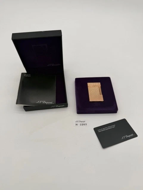 2 encendedores St Dupont Ligne color oro rosa Foto 3 de 4