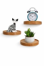 Acelist Wandregal 15cm Rund Naturholz