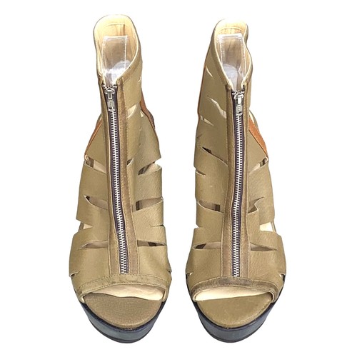 Farylrobin X Anthropologie Damski Brązowy Skórzany Zamek błyskawiczny Klin Rozmiar US 7 - Zdjęcie 5 z 12