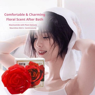 Rose essential oil soap For Skin Brightening Lasting Fragrance 1pcs Gentle R1E3