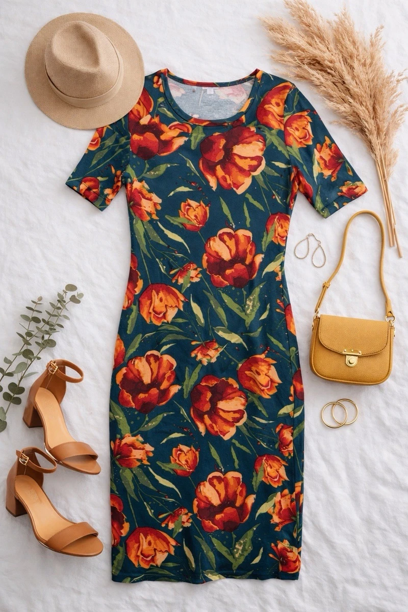 lularoe formal dresses LuLaRoe Julia Dress XL | Blue Green Geometric Pattern