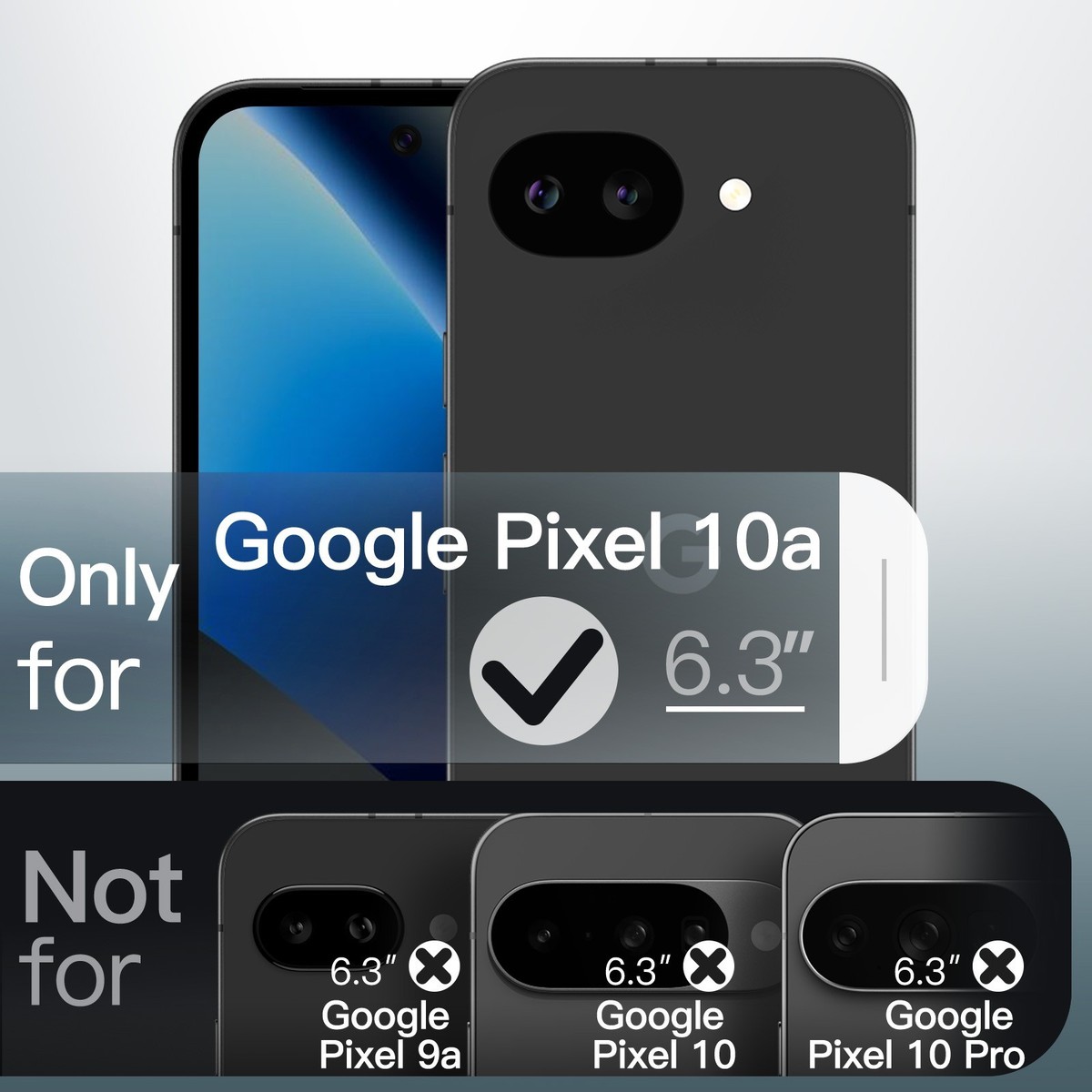 Google Pixel 10a Hybrid Hoesje met MagSafe Back Cover Matte Blauw