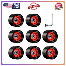 TOBWOLF Quad Roller Skate Wheels, 8 Pack 58 X 39mm 95A Indoor PU Wheels