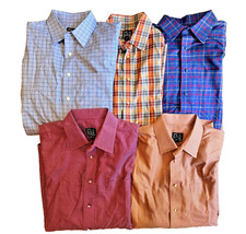 Jos. A Bank  Lot of 5 Traveler Traditional Men  s Large Dress Shirt Plaid Check