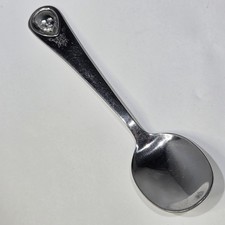 Oneida Gerber 4 5/8" Baby Stainless Face Cameo Floral Design Spoon Discontinued