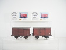 Parkside Dundas O Gauge Kit Built BR Brown 12T Goods Vans x 2 Dingham Couplings