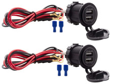 Dual USB Charger Socket Waterproof Power Outlet 12V/24V 2.1A 2.1A for Car Boat