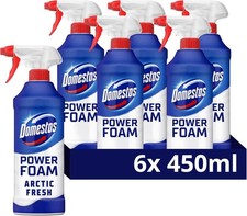 Domestos Power Foam Arctic Fresh – 6 x 450ml Toilet & Bathroom Cleaner 4.81 per litre