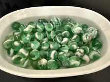 Broken Cracked Used Vintage Glass Marbles Some Glow Uranium Green for Decoration