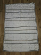 NWT Pottery Barn Kids Baby Organic Quilt Blanket Toddler White Tan Gray 50X36