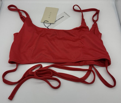 Kaiia The Label Women's Strappy Tie Cropped Bralet Bikini Top Us Size 8 NWT