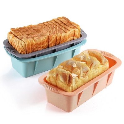 MONGSEW 3PCS Silicone Bread Loaf Pan, Non-Stick 9.8**5, Grey+Blue+P ink 