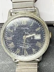 Vintage Timex Automatic Blue Dial Roman Men's Watch Parts/Repair
