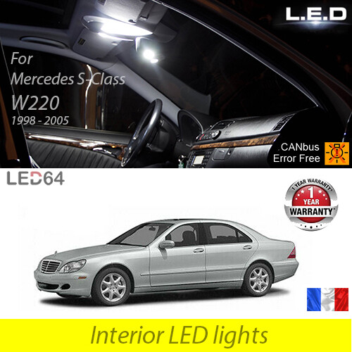 22pcs LED Intérieur Mercedes W220 Ampoules Blanc Canbus Éclairage Plafonnier Coffre Classe S 12V