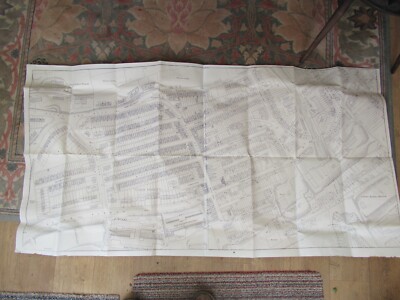 Huge Dover map very large scale Tower Hamlets town planning 1970s? 64'' by 34''