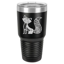 Tumbler 20oz 30oz Travel Mug Cup Vacuum Insulated Stainless Steel Fancy Fox