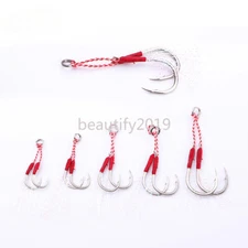 50 Pairs Double Assist Hooks Metal Jig Big Game Saltwate Fishing Hook 10#-18#