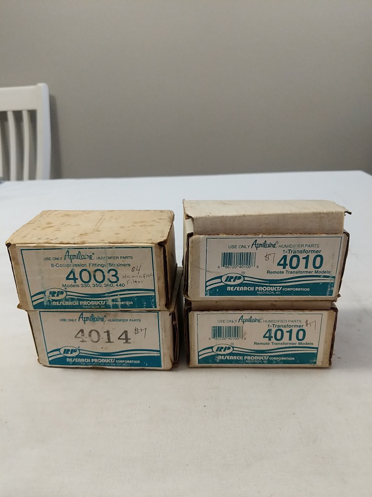 2  NEW Aprilaire (4010) Humidifier Transformers & 4003 Compression Fittings 4014