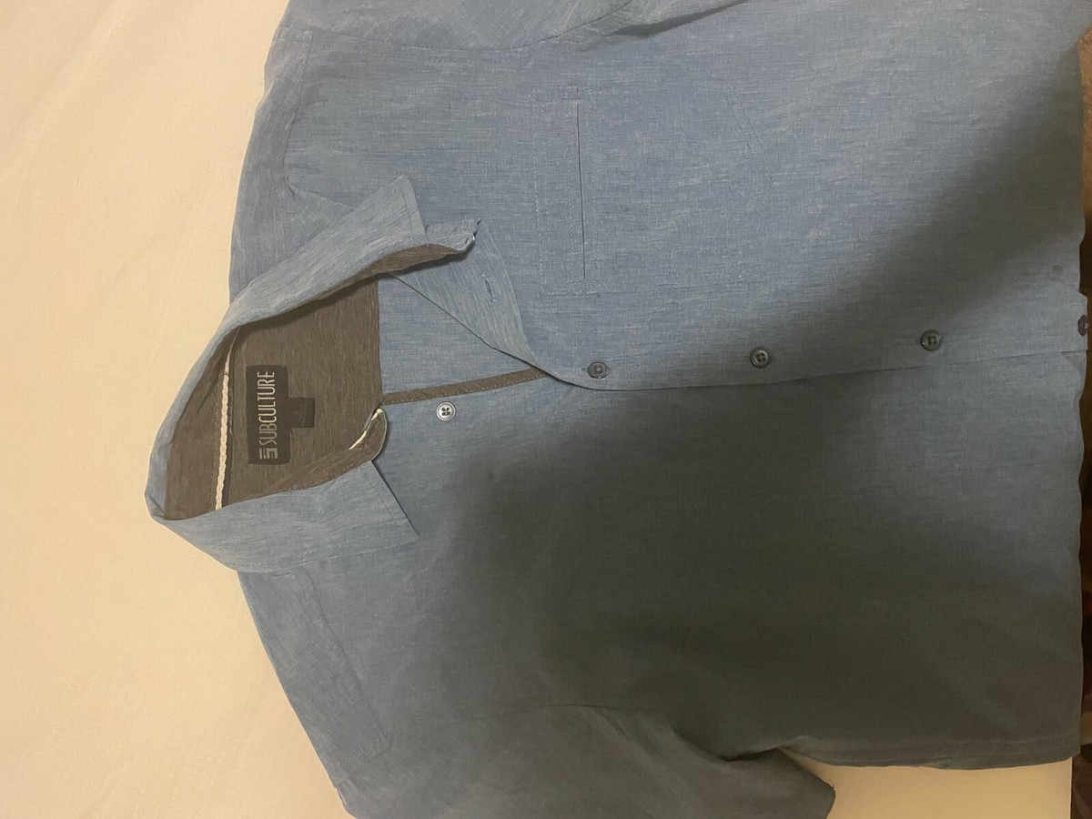 SUBCULTURE mens shirt shortsleeve grey SMALL | eBay
