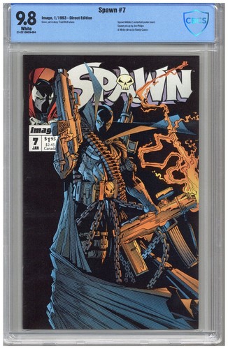 Spawn #7  CBCS  9.8  NMMT  White pgs  1/93  Spawn Mobile 2 centerfold poster ins