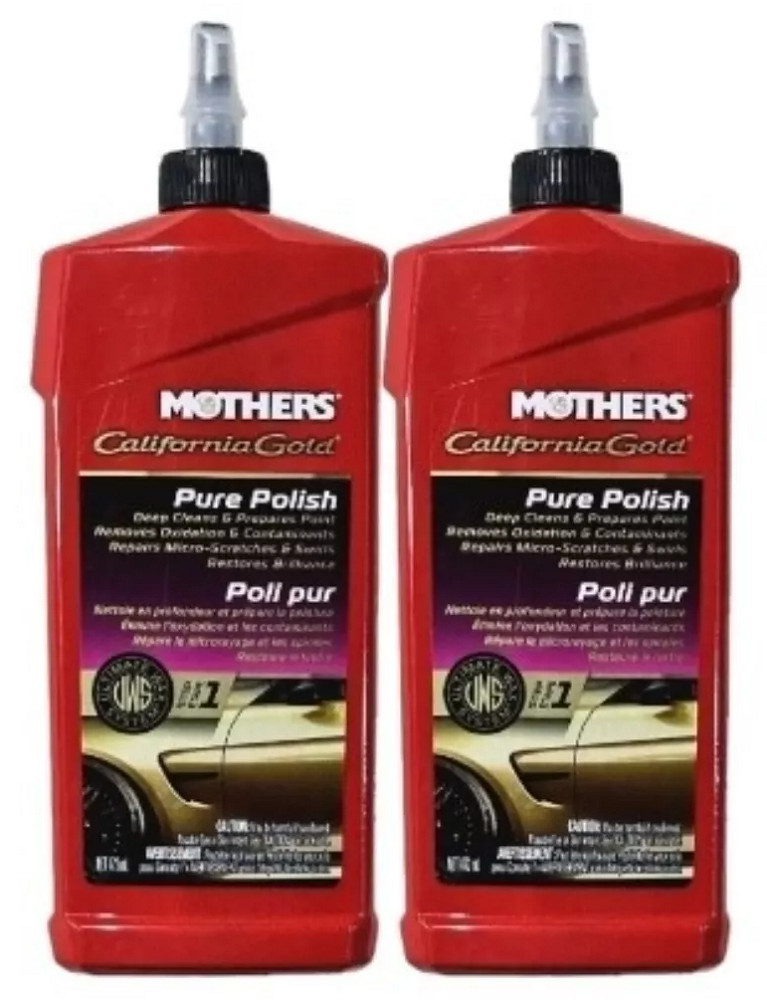 (2 Ct) MOTHERS California Gold Pure Polish Deep Clean Repair Prepare Paint 473mL