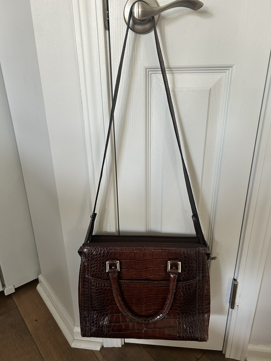 Jack George Brown Alligator Pattern Leather Shoulder Pag Purse NICE! View 3