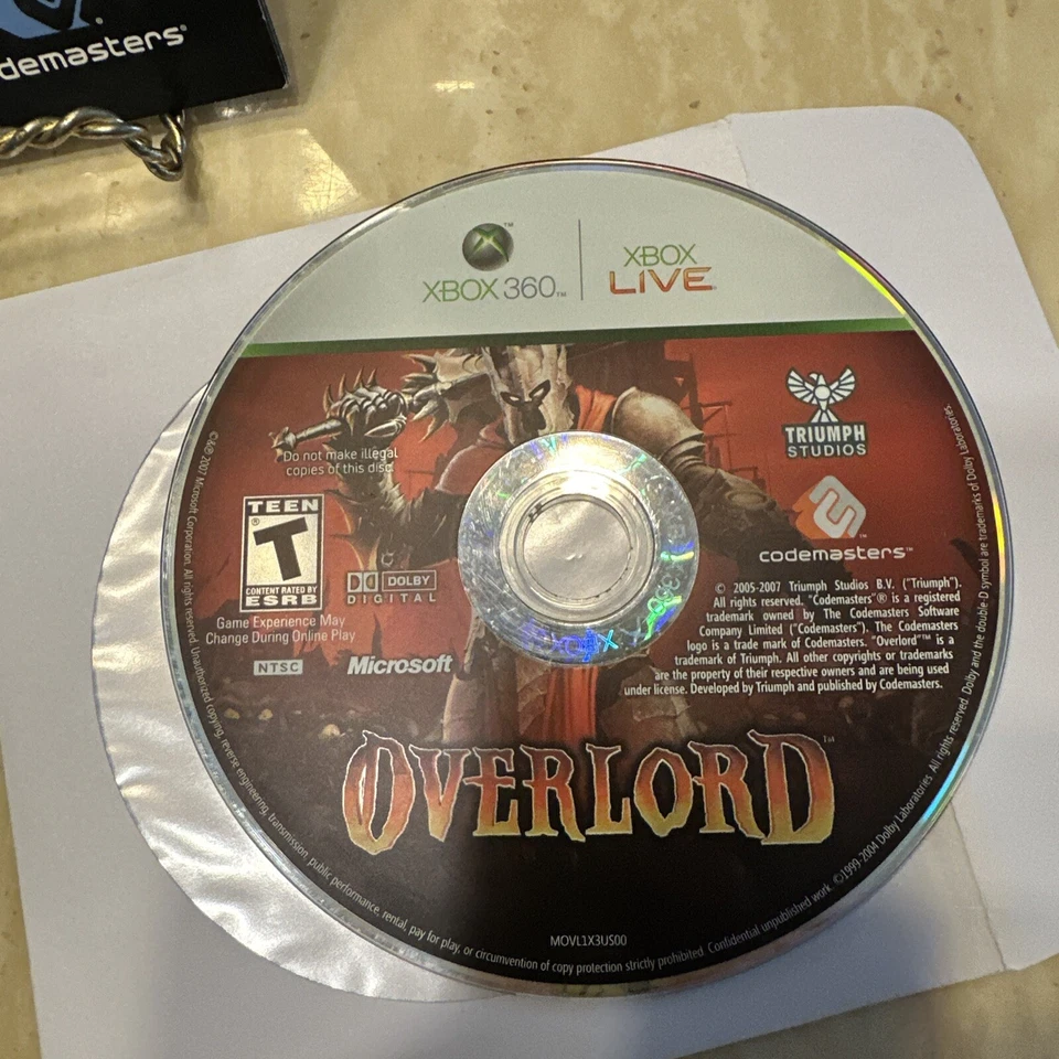 Overlord Microsoft Xbox 360 Codemasters Role Playing Game Disc & Manual Only - Image 3 of 4
