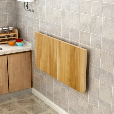 LIFELOOK Folding Table Drop Leaf Laptop Desk Wall Mounted Cafe Dining Tables Oak Color