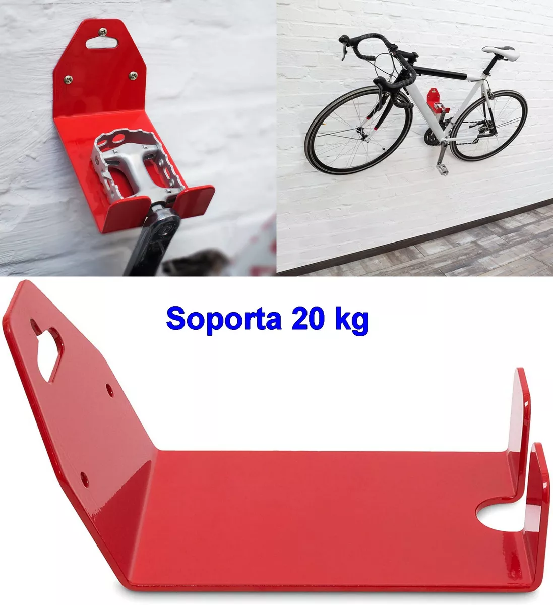 Soporte de Bicicleta para la Pared 16x10x16 cm, soporta 20 kg