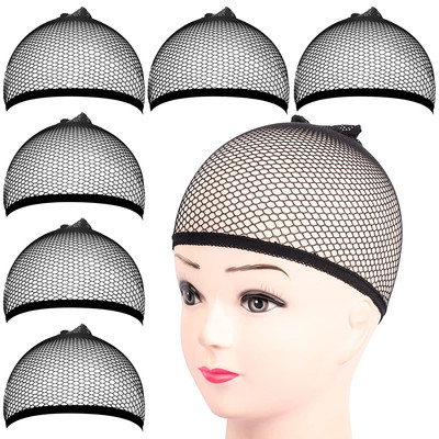 Fandamei 6PCS Wig Cap, 6PCS Black Mesh Wig Cap Net, Closed End Hair Mesh Net, Li