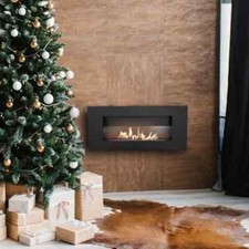 BIOCAMINO CAMINO+ VETRO 90cm x 40cm DELTA FLAT NERO Detrazione  Fiscale