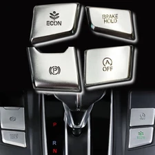 4PCS Aluminum Alloy Silver Interior Side Gear Shift Button Cover Fits 17-22 CRV
