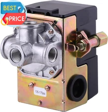 Air Compressor Pressure Switch 175 PSI 4 Port 135-175 PSI Heavy Duty 1/4 NPT Air